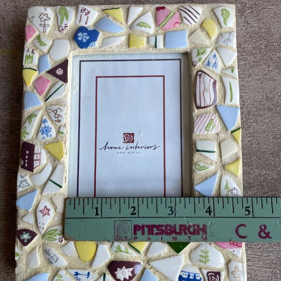 Boho Mosaic Broken Porcelain Tile Picture Photo Frame Home Interiors Beachy - Picture 6 of 6